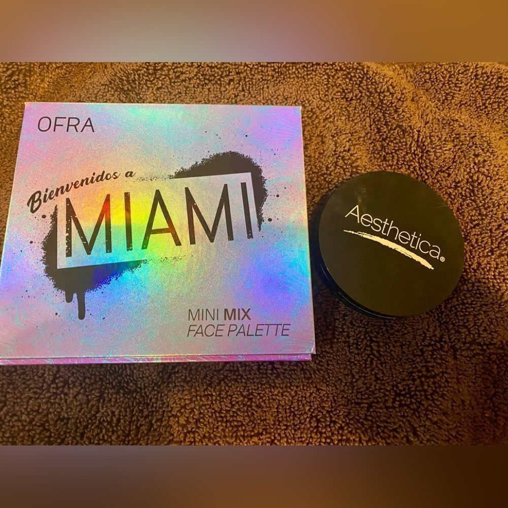 Beautiful face palette by Ofra and Aesthetica Starlight highlighter